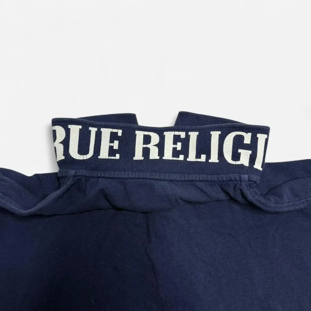 True Religion Navy Polo Shirt Big Buddha Logo Men’s 2XL